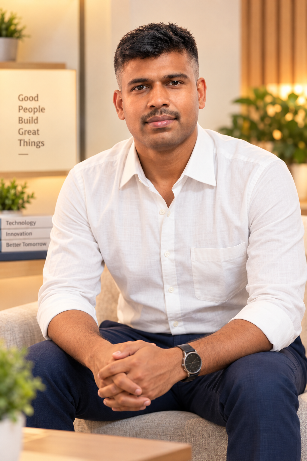 Portrait of Sundarapandi Muthupandi, Founder and Chief Executive Officer of HENDOI
